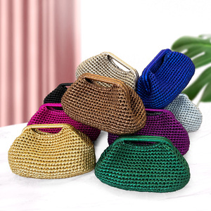 Handmade Metallic Texture <strong>Wedding</strong> Dinner Party Crochet <strong>Bags</strong> <strong>Clutch</strong> <strong>Bag</strong> Evening <strong>Bags</strong> <strong>for</strong> Women Luxury <strong>Wedding</strong> - Product Image 1