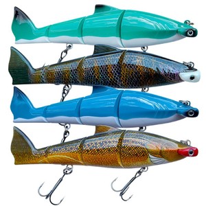 TGD <span class=keywords><strong>Meilleur</strong></span> Nouveau Leurre de pêche rigide, type <span class=keywords><strong>Crank</strong></span>, submersible, multi-segments (quatre segments), biomimétique requin, pour gros poissons, truites, brochets - Product Image 1