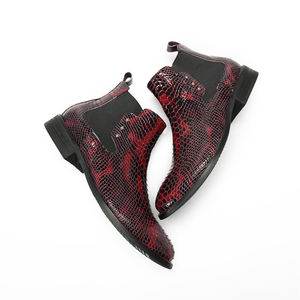 NA540 Borgoña primavera <span class=keywords><strong>botas</strong></span> de hombre vestido Formal remache Spike encaje cuero de vaca patrón de pitón <span class=keywords><strong>botas</strong></span> de ceremonia de boda de lujo - Product Image 5