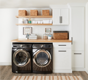 خزانة ذات ألوان بيضاء لامعة متعددة الأغراض عالية الجودة في غرفة غسيل الملابس - Product Image 2