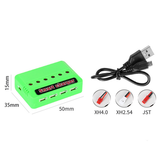 High Power Rc Quadcopter 3.7V Battery Charger 6 in 1 Rechargeable Lithium Battery Smart Drone Usb Charger