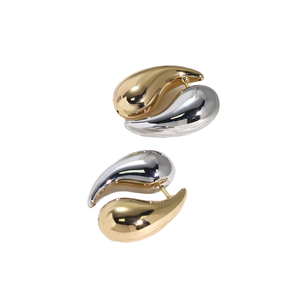 Boucles d'oreilles rondes à clipser en or massif 14k 18k, bijoux tendance pour fiançailles et mariage, unisexe - Product Image 1