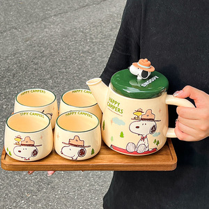 New Products Cartoon Cute <strong>One</strong> Pot Four <strong>Cups</strong> with Tray Gift Box Crayon Shin-Chan Tea Coffee Pot Set Ceramic Mug <strong>Cup</strong> - Product Image 2