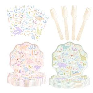 Assiettes, serviettes et gobelets en papier pour fête à thème dinosaures DAMAI, fournitures pour anniversaire d'enfants, ensemble de vaisselle pour fête d'enfants, décorations de fête - Product Image 5