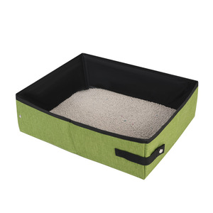 Foldable Oxford Cloth <b>Cat</b> Litter <b>Box</b> Large Size Waterproof Portable Open Top For <b>Cats</b> - Product Image 3