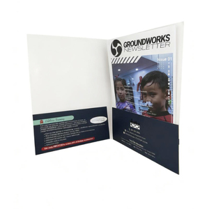 Sản xuất tùy chỉnh các tông màu đen một túi tài liệu A4 thư mục tập tin lá vàng thư mục trình bày với kinh doanh khe cắm thẻ - Product Image 6