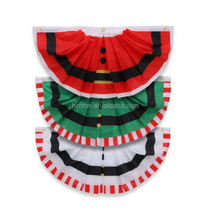 Mỹ Trong Nhà Ngoài Trời Vui Vẻ Giáng Sinh Pleated Fan Cờ Với Màu Đỏ Và Màu Xanh Lá Cây Lưới <span class=keywords><strong>Nutcracker</strong></span> Cho Lễ hội Trang Trí - Product Image 1