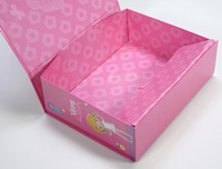 Boîte cadeau magnétique rose personnalisée avec laminage mat, impression de dessins animés mignons, emballage rigide de luxe pour cosmétiques et montres