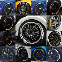 Autocollant personnalisé pour voiture et moto Texte 3D PVC Pneu Alphabet Numéro Stripe Sticker Universel Roue Decal Lettre Texte
