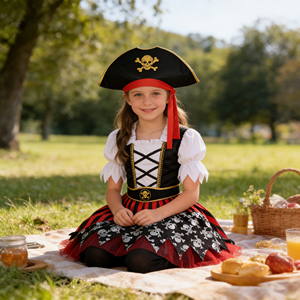 Disfraz <span class=keywords><strong>de</strong></span> Carnaval <span class=keywords><strong>de</strong></span> Halloween para Niños, Disfraz <span class=keywords><strong>de</strong></span> Capitán Pirata con Sombrero <span class=keywords><strong>de</strong></span> Pirata para Niñas - Product Image 4