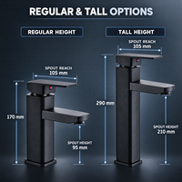 Robinet de lavabo carré à levier unique en acier inoxydable 304, mitigeur de lavabo finition chromée, céramique, pour hôtel, OEM, sur mesure