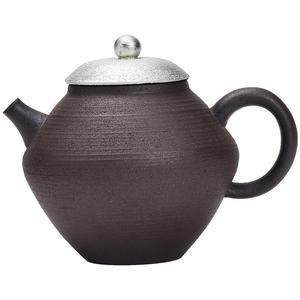 Tetera Redonda de Cerámica Gruesa de Arcilla Antigua con Tapa, Juego de Té Kung Fu, Tetera de Arcilla Negra - Product Image 5