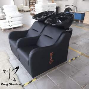 Chaise à shampoing double pour salon de coiffure bols de salon à shampoing chaises de salon de détail - Product Image 3