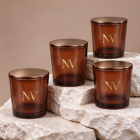 Bocaux à bougies en verre personnalisés OEM ODM 7,44 oz 10,65 oz 14,20 oz avec couvercles en bois pour marques de bougies à étiquette privée