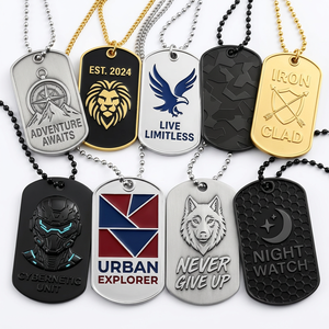 Personalized Custom logo Number Id <b>Tag</b> Metal 3d Matte Nickel Plated Blank Zinc Alloy Enamel <b>Dog</b> <b>Tag</b> <b>for</b> <b>Men</b> with Chain - Product Image 5