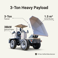 3-Tonnen-4x4-Offroad-Mini-Dumper mit Schwenkschaufel, Baustellenlader, Knickgelenk-Radlader, Motorgetriebe 37 kW für Baustellen