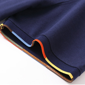 เสื้อโปโลผู้ชายแขนสั้นผ้าฝ้ายแท้สองสีชุดทำงานธุรกิจสวมใส่ทุกวันสั่งทำพิเศษสไตล์ระดับไฮเอนด์ - Product Image 1