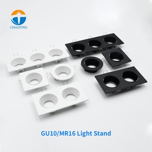 डाई-कास्ट एल्यूमीनियम राउंड बदले जाने योग्य लैंप कप रिसेस्ड एंटी ग्लेयर एलईडी छत स्पॉट लाइट स्थिरता Mr16 Ge10 डाउनलाइट फ्रेम - Product Image 1