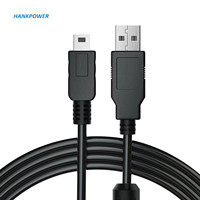 Kabel USB2.0 5Pin MINI USB Hitam 1,5 Meter, Berbahan Tembaga Murni dengan Selubung PVC, Garansi 12 Bulan untuk Pengisian Daya Kamera