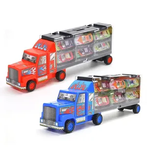 Büyük Diecast Metal kargo konteyner kamyon Model oyuncaklar ile 1:64 ölçekli 6 adet alaşım araba