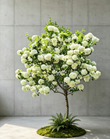 Pohon Hydrangea Bola Salju Buatan Multi Warna Putih Ungu Hijau untuk Dekorasi Pernikahan Hotel Taman Lanskap