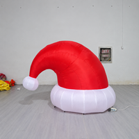 Chapeau de Père Noël gonflable de 2 m avec lumières LED pour décoration de jardin intérieur/extérieur, fête de Noël, décoration de Noël gonflable personnalisée