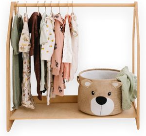 Rangement de vêtements <span class=keywords><strong>en</strong></span> bambou pour enfants Rangement de jouets pour enfants Étagère à vêtements Étendoir à vêtements Meubles de salon Meubles de chambre à coucher - Product Image 2