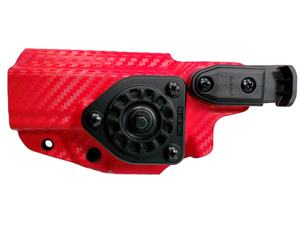 ब्लूटैक हॉट सेलिंग कार्बन फाइबर ड्यूटी लेवल 3 आउटसाइड वेस्टबैंड गन होल्स्टर विद थंब क्विक रिलीज़ बटन रेड - Product Image 3