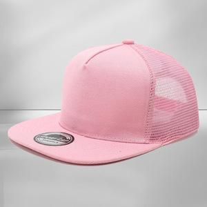 Snapback Cap <b>Flat</b> Brim Mesh Unisex Adjustable Sun Protection Spring Summer Baseball <b>Hat</b> - Product Image 3