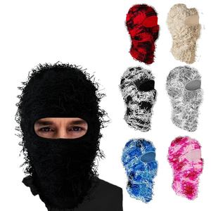 Masque <span class=keywords><strong>de</strong></span> cyclisme d'hiver à trou unique Jacquard Camouflage distinctif Nouveau chapeau coupe-vent <span class=keywords><strong>de</strong></span> <span class=keywords><strong>Ski</strong></span> chaud tricoté respirant - Product Image 2