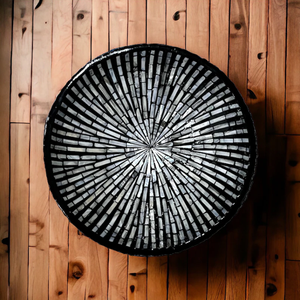 Cuenco decorativo con incrustaciones de madreperla para almacenamiento de frutas, cuenco para servir, ensaladera de porcelana con impresión ecológica, apto para microondas - Product Image 3