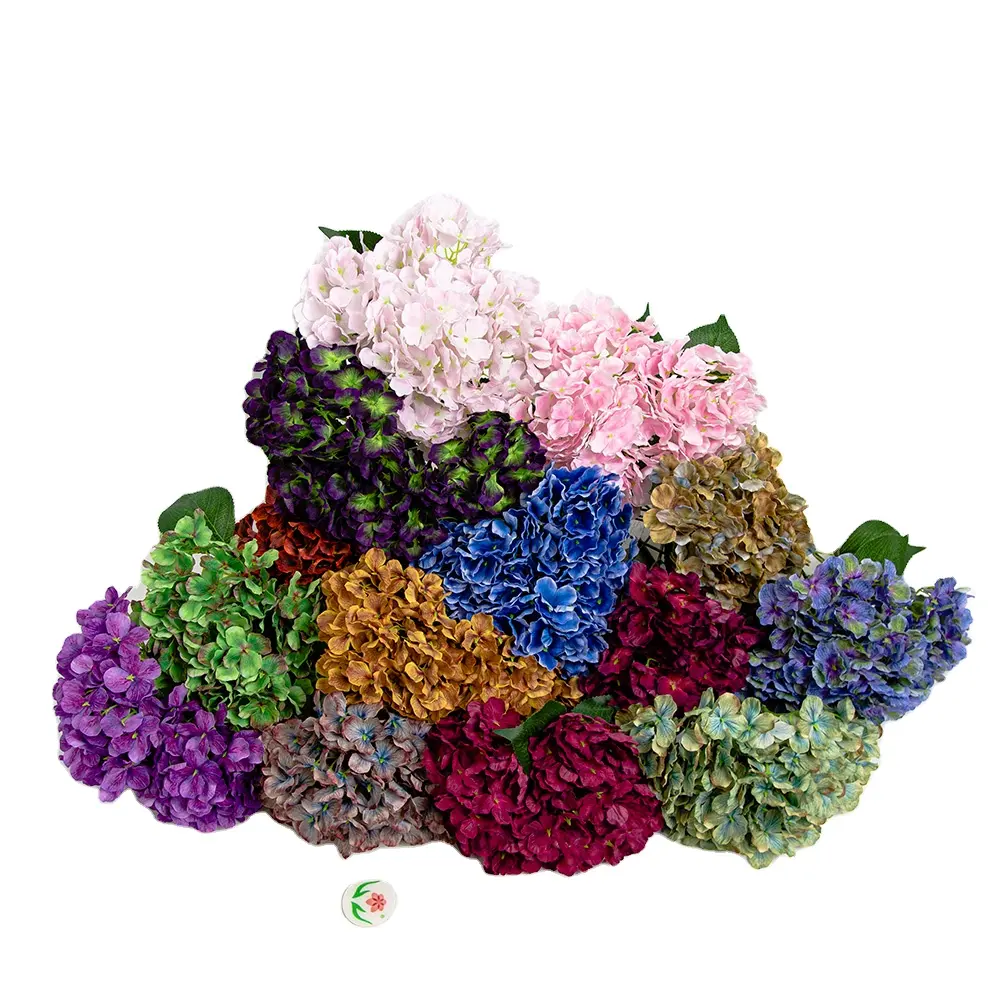 Hot-Selling Groothandel Groot Wit Groen Roze Blauw Real Touch Hortensia 'S Bloem Zijde Kunstbloemen Hortensia Voor Bruiloft