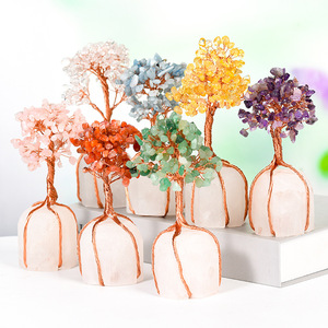 งานฝีมือคริสตัลธรรมชาติต้นไม้นำโชควัสดุผสมสำหรับตกแต่งบ้าน - Product Image 3