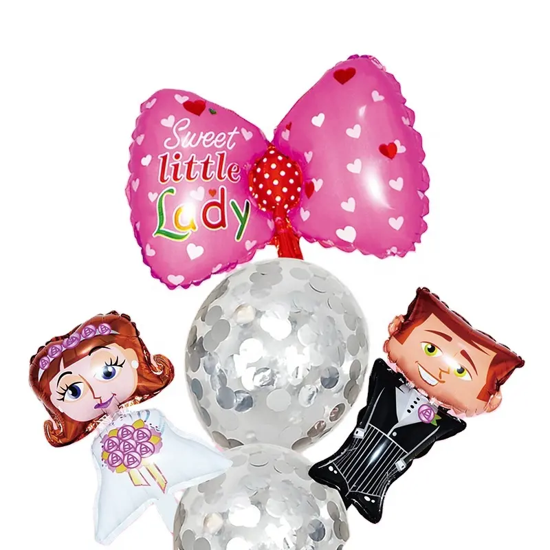 Yüksek kaliteli 18 'lateks balonlar folyo karikatür balonlar 7 adet lateks düğün dekorasyon parti için