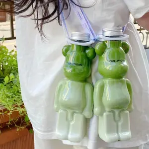 Individuelles Logo leeres Kunststoff-PET bärförmige Saftgetränk-Tee-Trinkflasche mit Aluminiumkappe