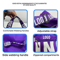 Sac de sport et de voyage rose en polyester Ripstop, grande capacité, imperméable, convertible, avec logo personnalisé, idéal pour la gym et les week-ends