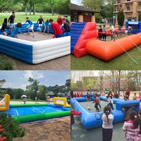 Vente flash : terrain de football aquatique gonflable commercial, arène de football extérieure, terrain en PVC de haute qualité pour les jeux de team building scolaires