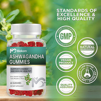Complément alimentaire en gommes à la saveur de cerise naturelle, vegan, KSM 66 Ashwagandha, vitamine D, pour hommes, en gros, OEM, marque privée