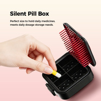 Boîte à pilules personnalisée, étanche, antichoc, 4 compartiments, avec fermeture sécurisée, silencieuse, portable, organiseur de rangement pour médicaments