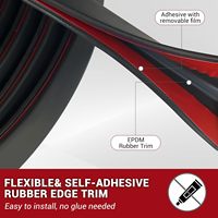 Garniture de bord en caoutchouc EPDM U Channel auto-adhésif Flexible bord garde pour porte de voiture en tôle 1/16 10Ft noir