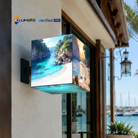 Affichage LED couleur plein format en forme de cube magique à 4 faces haute luminosité pour publicité extérieure avec SDK pour magasin de détail P2.5
