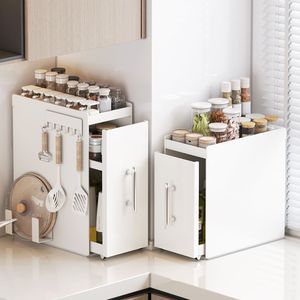 Étagère à épices de cuisine multi-niveaux, boîte de rangement coulissante pour comptoir, anti-poussière, type push-pull - Product Image 2