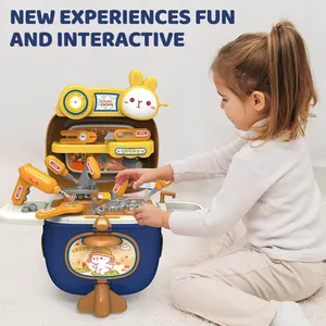 Leemook Multifunction 2 IN 1 Pretend Play Toys Educational Game Airplane Storage Plastic Child Tool Toy