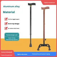 Bâton de marche télescopique antidérapant réglable pour les personnes âgées léger en alliage d'aluminium en acier inoxydable canne à quatre coins Premium