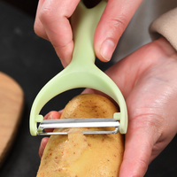 Fruit- en aardappelschiller van roestvrij staal met kunststof handvat, scherp en duurzaam voor de keuken