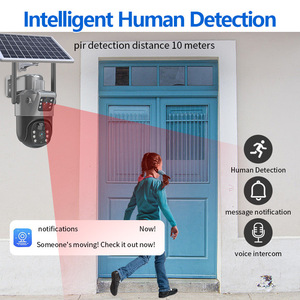 Solar Powered Surveillance Camera 6MP 1080P Night Vision Human Detection Outdoor Home <b>Security</b> Camera With PIR Motion Sensor - Product Image 1