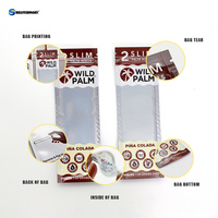 Sachets Mylar personnalisés à fenêtre transparente avec fermeture éclair, scellés sur 3 côtés, pour l'emballage de rouleaux de feuilles de cigare