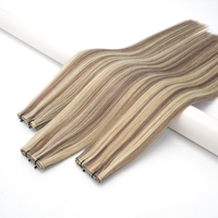 Vente d'usine Juancheng Lanxun : Extensions de cheveux naturels invisibles Genius Wefts, Cheveux humains vierges russes, Couleur Piano