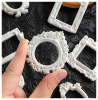 Kit d'artisanat en résine artistique blanche, style baroque européen, petit et mignon, pour cadre photo, pendentif, breloque de poupée, pour bijoux, coques de téléphone et photographie