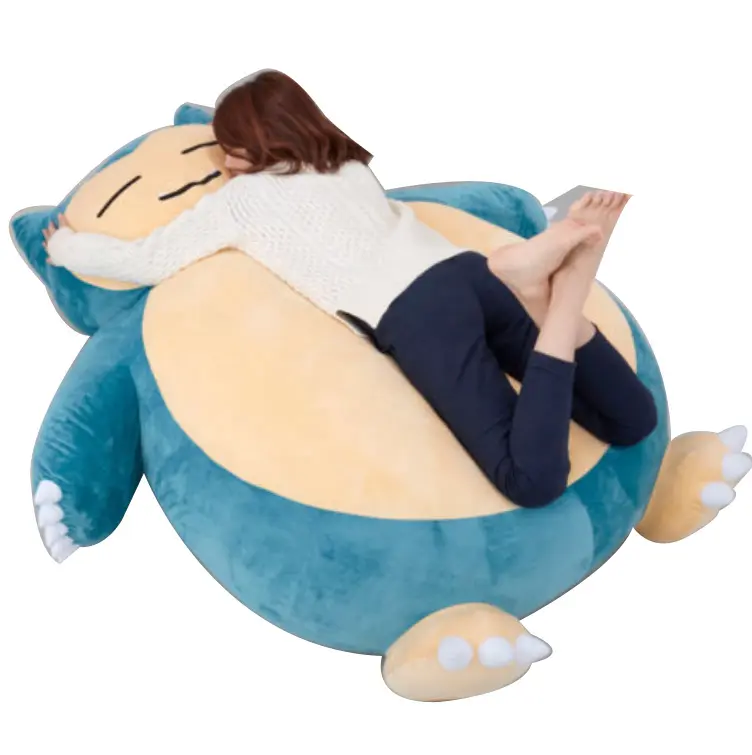 Custom Plush Anime Soft Snorlax Plush Toys Pillow Stuffed Animal Snorlax Bed skin only cover Kids Girl Gift